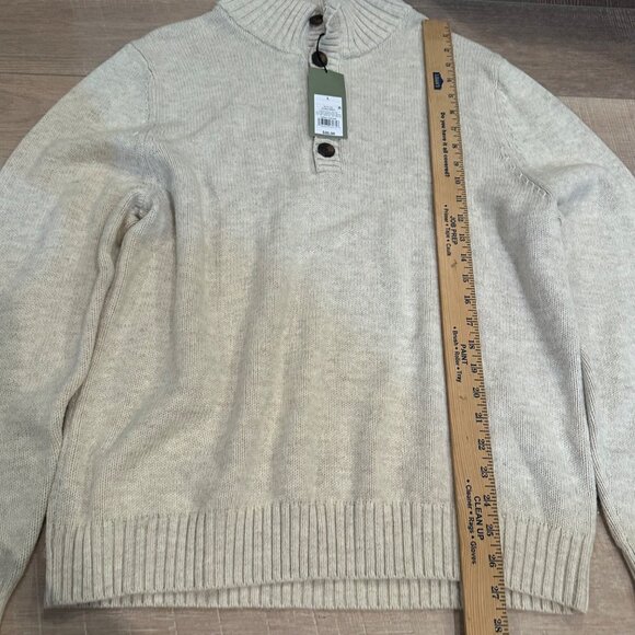 GOODFELLOW MENS LARGE OATMEAL SWEATER NEW MOCK NECK - Picture 3 of 8